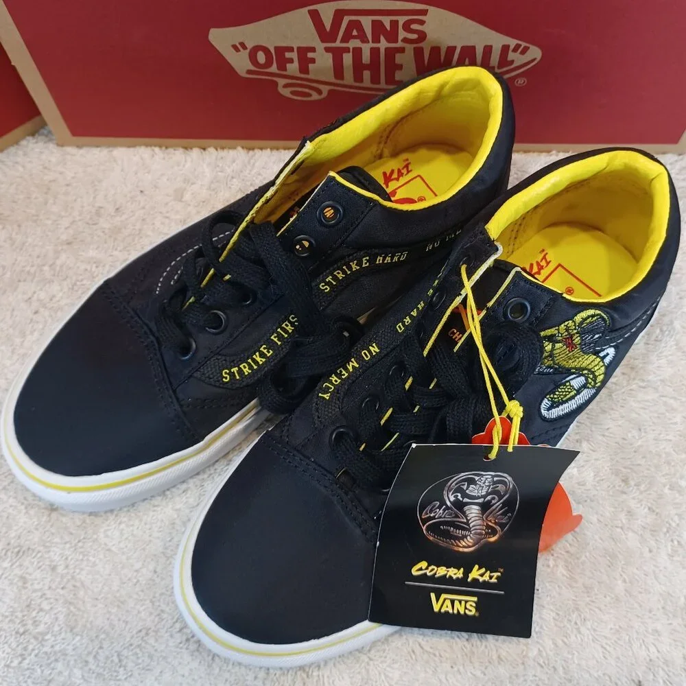 Vans X Men's 4.5/Women's 6 Old Skool Cobra Kai Dojo Black/Yellow VN0A3WKT05N